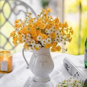 <b>Artificial</b> Chamomile Flowers Silk <b>Daisy</b> Bouquet Realistic Home Decor Wedding Props Outdoor Photography - Product Image 2