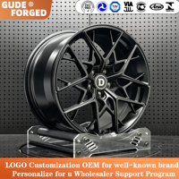 Jantes forgées GUDE entièrement noires brillantes 17" 18" 19" 20" 21" 5x100 5x105 5x108 5x110 5x112 PCD pour BMW Série 3 M2 M3 M4 E46 F15 F30