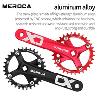 MEROCA Pédalier VTT à Emmanchement Carré 104BCD 170mm Manivelle VTT 32/34/36/38/40/42T Pièces de Vélo