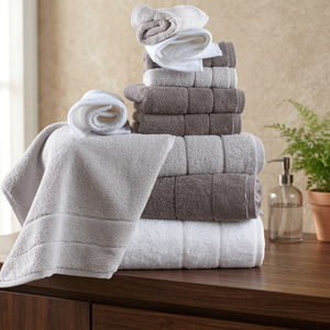 Serviette de bain à main ultra douce 100% coton Design riz de luxe - Product Image 2