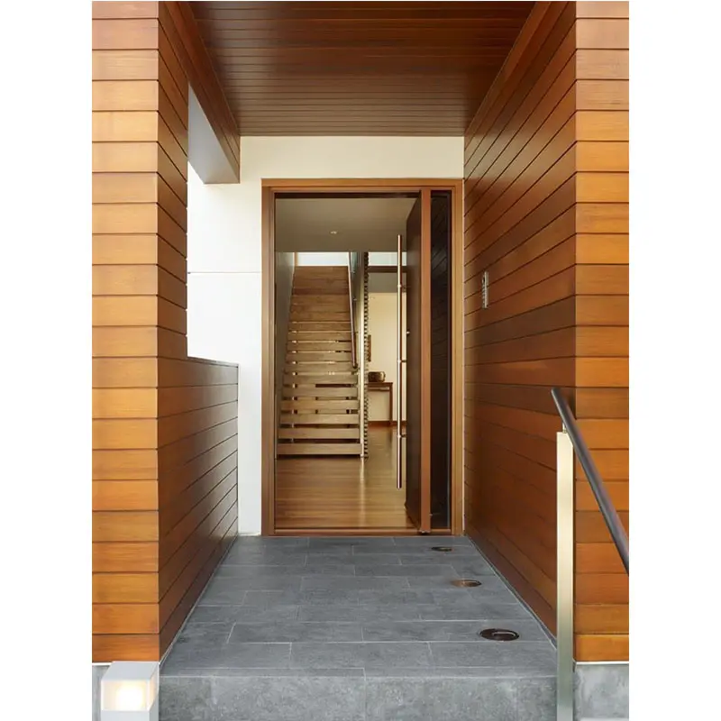 Grande porta a bilico in legno di noce nero con porta d'ingresso a bilico in stile moderno