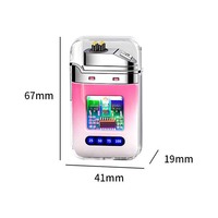 Vente en gros Mini briquet électrique à plasma à double arc rechargeable par USB avec étui en plastique transparent