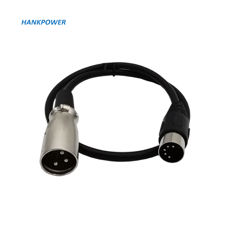 MIDI 5P noir mâle vers XLR mâle