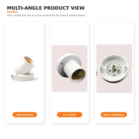 Douille d'ampoule E27 blanche inclinée AC85-265V, support à vis pour ampoule LED, montage mural ou au plafond pour éclairage domestique et commercial, installation simple