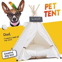 Tipi pour animaux de compagnie pour petits chiens ou chats, tente portable, lit douillet pour chiot, maisonnette lavable pour chien ou chat avec coussin