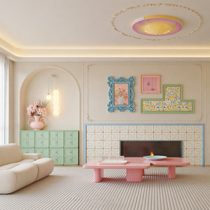 Conception et construction d'intérieurs de villas sur mesure, carrelage mural en <span class=keywords><strong>blocs</strong></span> de couleur crème doux, cheminée, solutions de mobilier sur mesure - Product Image 1
