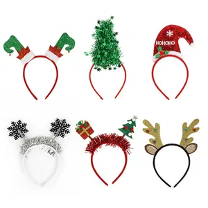 Nicro-broche para el pelo de Navidad para niños, cintas para el pelo de Navidad, accesorios para fotos, decoración de Navidad con lentejuelas brillantes