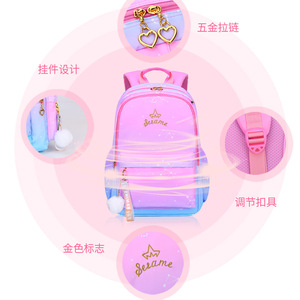 Sesame Girls <b>Backpack</b> 14 In Water Resistant Breathable School <b>Backpack</b> For Elementary <b>Students</b> - Product Image 4