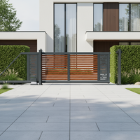 Portail coulissant automatique en aluminium ZIYU ZY-X-118, à portique cantilever, à commande électrique, design moderne, revêtement poudré, anti-rongeurs