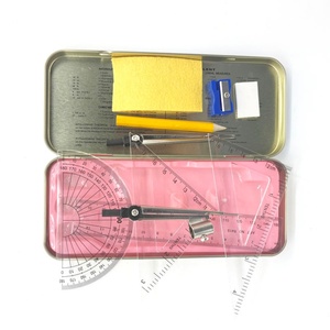 Most Popular 909 Model <b>Cheap</b> Price Metal Blue Math Set Stylish Classmate Geometry <b>Box</b> for Girls - Product Image 3