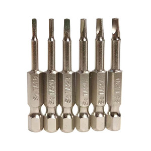 Yunbei Yb Triangular <b>Screwdriver</b> <b>Bits</b> 6 Pc <b>Set</b> 1/4 Inch Shank Silver Electric Tool <b>Bit</b> - Product Image 4