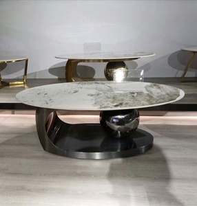 GEDO Bàn cà phê phòng khách Hiện đại Đơn giản Nhà Căn hộ nhỏ Phòng khách kiểu Ý Nhà thiết kế Bàn trà hình bầu dục Mới - Product Image 3