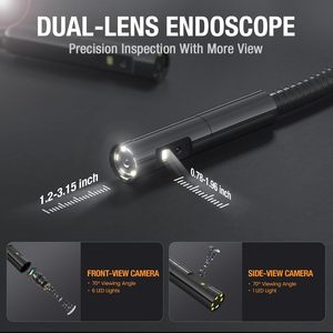 <span class=keywords><strong>Endoscope</strong></span> flexible étanche <span class=keywords><strong>Teslong</strong></span> NTS300 à double objectif, écran IPS 5 pouces 1080P avec éclairage pour usage automobile - Product Image 2