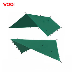 ผ้าใบกันน้ำ WOQI ขนาด 300x300 ซม. สีเขียวเข้ม โพลีเอสเตอร์ สำหรับตั้งแคมป์ รูปทรงสามเหลี่ยม แบบ V สำหรับกันแดดกลางแจ้ง - Product Image 1