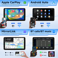 Autoradio BQCC 9 pouces 1Din IPS MP5 avec écran Carplay, lecteur multimédia MP5, Mirrorlink, RDS, BT, FM, GPS, stéréo de voiture coloré pour usage universel
