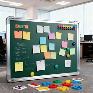 <span class=keywords><strong>Pizarra</strong></span> Verde para <span class=keywords><strong>Aula</strong></span>, Montada en la Pared, Magnética, con Marco de Aluminio - Product Image 3