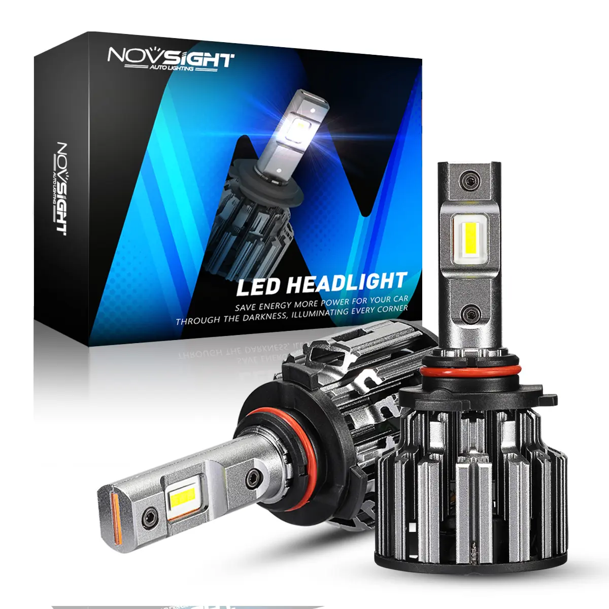 Novsight-faros led de alta potencia, A397-F03 H4 H7 H11 9005 9006, 35W, 7500LM, 6000, luz blanca, con ventilador
