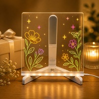 Lampe LED en acrylique OEM pour enfants, créative, pour chambre à coucher, avec alimentation USB, tableau d'écriture et de messages, cadeau