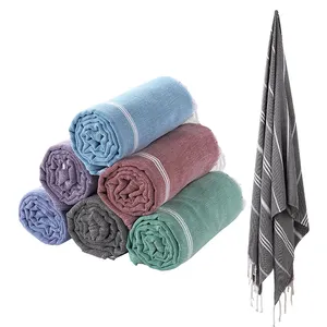 Multi Color Custom Design Soft Hamam Turkish Cotton Bath Beach Towels