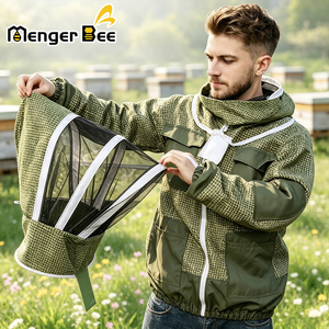 New Ventilated Half Beekeeping <b>Suit</b> 3 Layer Mesh Anti Sting <b>Bee</b> Jacket with Detachable Round Hood 6 Months Warranty - Product Image 1