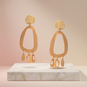 ต่างหูทรงหยดน้ำทรงกลม ดีไซน์ทันสมัย ชุบทอง 14K เงินแท้ 925 ผสมทองเหลือง - Product Image 2