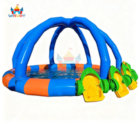 Piscine gonflable pour enfants avec toboggan et palmier, aire de jeux aquatique gonflable de qualité commerciale multi-style pour le plaisir en famille en plein air