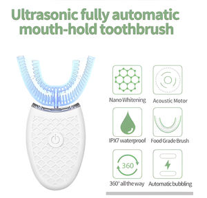 Brosse à dents électrique portable en forme de U à poils souples, étanche IPX7, avec fonction de blanchiment des dents, pour nettoyage dentaire ultrasonique en gros - Product Image 4