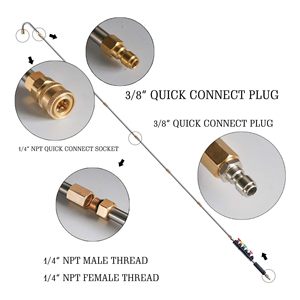 Juego de varillas de extensión para lavadora a presión SL, 10 piezas de acero inoxidable para lavado de autos y limpieza de desagües - Product Image 5