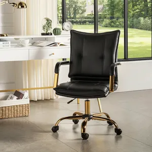 עומס כיסא משרדי נושא 200 ק "ג עור pu שחור