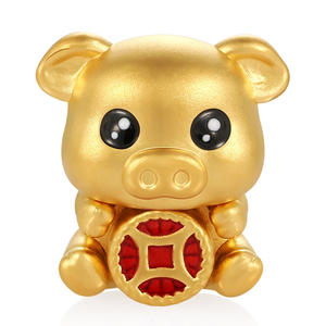 Bracelet en forme de cochon en or dur artisanal en or pur 24k perlé accessoires de bijoux en or haut de gamme - Product Image 1