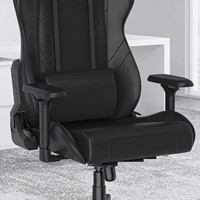 Fauteuil de jeu inclinable de style exécutif moderne, ergonomique, pivotant, réglable, en cuir PU, avec accoudoirs 2D et base métallique