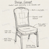 Chaise de banquet moderne en cuir PU, avec cadre métallique, rembourrée, dossier capitonné et poignée, vente en gros