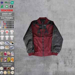 Chaqueta de Motociclista Casual Unisex Otoño 2026, Recubierta de PU, Transpirable, Bordada, Cuello en V, Cierre de Cremallera, Diseño Sólido - Product Image 1