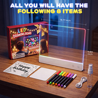 Nouveauté : Tablette à dessin lumineuse néon DW52, planche à dessin LED rechargeable, tableau de messages avec couleurs