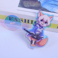 Standees personnalisés en acrylique transparent épais, holographiques arc-en-ciel, sur le thème de l'anime, et porte-clés en résine époxy de personnages d'anime