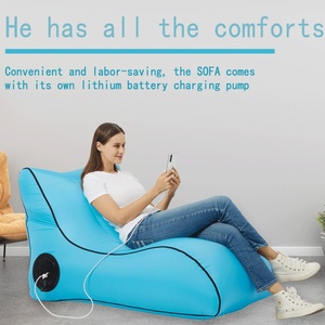 Outdoor <b>Inflatable</b> Recliner Portable <b>Inflatable</b> <b>Sofa</b> With Charging Beach Backyard Camping Gear Customizable - Product Image 2