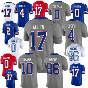 Groothandel 2026 Buffalo Nieuwe Aanwinst Volledig Gestikt # 17 Allen # 18 Cooper # 2 Moore # 86 Kincaid American Football-shirt - Product Image 1