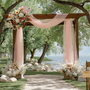LANJO Boho Bohemian Style Wedding Arch Draping Fabric Natural Look Gauze For Arched Backdrop Garland Decoration Supplies - Product Image 3