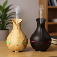 Difusor de aromaterapia con diseño de grano de madera, humidificador ultrasónico de 300 ml para uso en el hogar y la oficina