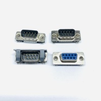 Conector DB9 macho hundido horizontal negro de una sola fila Conectores D-Sub de puerto serie RS232