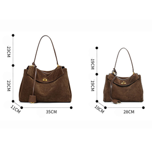 High Quality Luxury Genuine Leather Suede <b>Tote</b> <b>Bag</b> Women's Large Capacity Branded <b>Bags</b> Luxury Women Shoulder <b>Bag</b> Handbag - Product Image 6