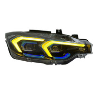 Accesorios para Auto SJC V2, Faro Delantero LED para BMW Serie 3 F30 13-18, Actualización a Estilo Láser, Doble Color Amarillo y Blanco