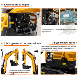 HT20 Mini Máy xúc thủy lực Crawler Digger thủy lực Pilot New Mini Crawler Digger Máy xúc với ba-xi lanh nước - Product Image 4