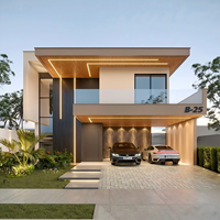 Plan de villa préfabriquée moderne de luxe avec structure en acier léger pour immeuble de bureaux et logement à faible coût