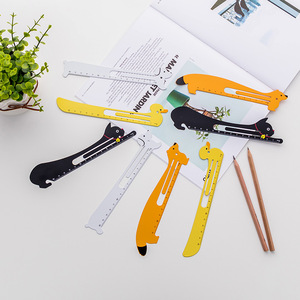Animal <span class=keywords><strong>de</strong></span> dibujos animados perro gato zorro pato <span class=keywords><strong>corte</strong></span> hueco esmalte suave impresión Metal marcapáginas <span class=keywords><strong>regla</strong></span> - Product Image 1