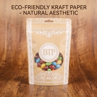MOQ100 Sachets en plastique transparents personnalisés à fermeture éclair, réutilisables, pour bonbons et noix