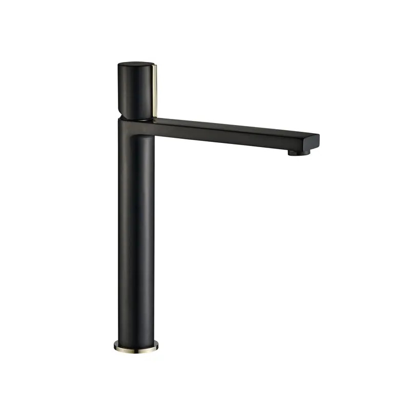 Solid brass round single holes basin faucet black deck mounted wash basin mixer tap for bathroom basin sink faucet