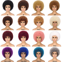 Perruques synthétiques afro bouclées résistantes à la chaleur, sans lacet, densité 180 %, sans colle, qualité supérieure, prix de gros, expédition immédiate