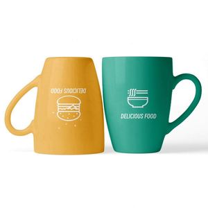 Creative Gifts Advertising Logo Print 11Oz Coffee <b>Large</b> Shape <b>Cup</b> Straight Ceramic Mugs - Product Image 4