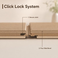 Plancher stratifié flottant imperméable ENF effet bois, système de pose par clips, résistant aux rayures, biseauté sur quatre côtés, pour salon et chambre